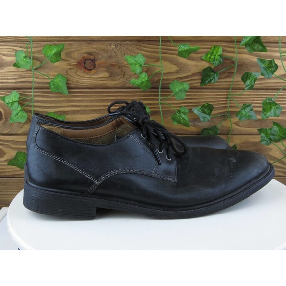 Bostonian Sz 12 Derby Oxfords Black Leather Men Lace Up Medium (D, M) - Picture 5 of 10